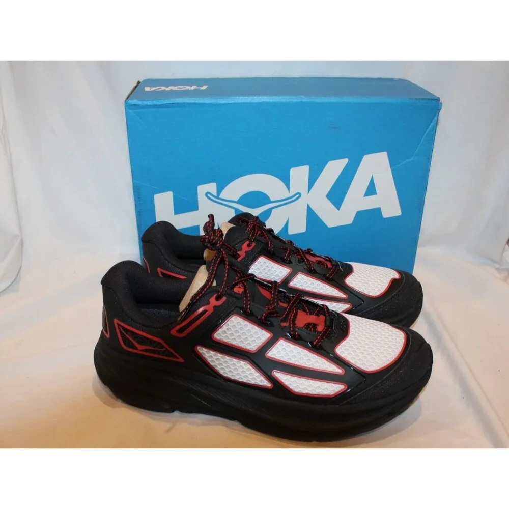 Hoka One Clifton One 9 Athletic Running Sneakers BCRS BLACK RED MEN 8 WOMEN 9